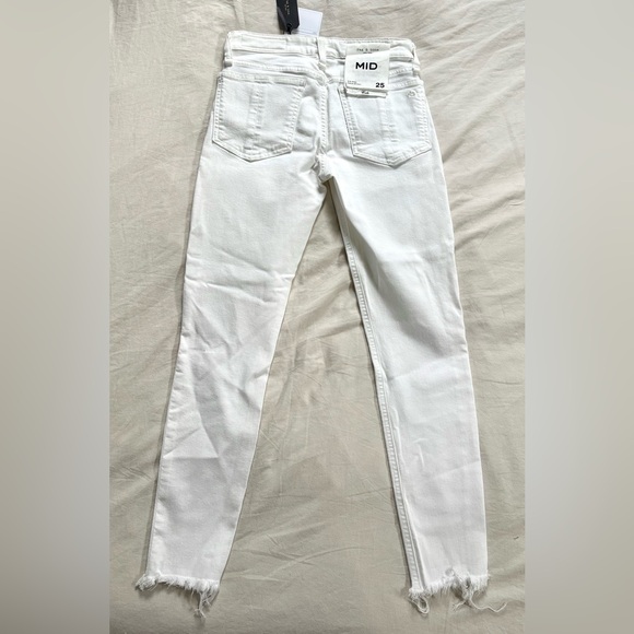 NWT Rag & Bone White Distressed Cate Midrise Ankle Skinny Jeans size 25 - Picture 5 of 7